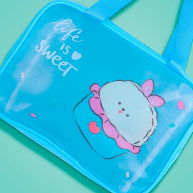 Neceser de viaje mini family sweets bunbun collection tela impermeable azul 24.5x9.5x18 cm -  Miniso
