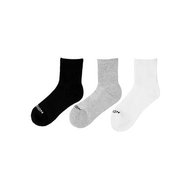 Medias deportivas para hombre negro, blanco y gris 3 pares -  Miniso