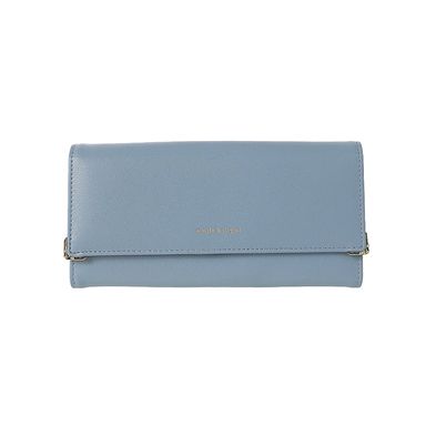 Cartera para mujer larga plegable con esquinas metalicas miniso azul - Miniso