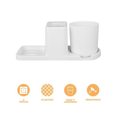 Taza portacepillos de dientes para una persona blanco -  Miniso