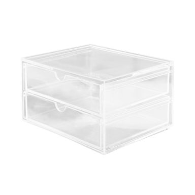 Organizador de plástico para cosméticos dos niveles con cajones -  Miniso