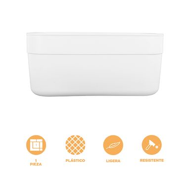 Caja de plástico con tapa grande blanco -  Miniso