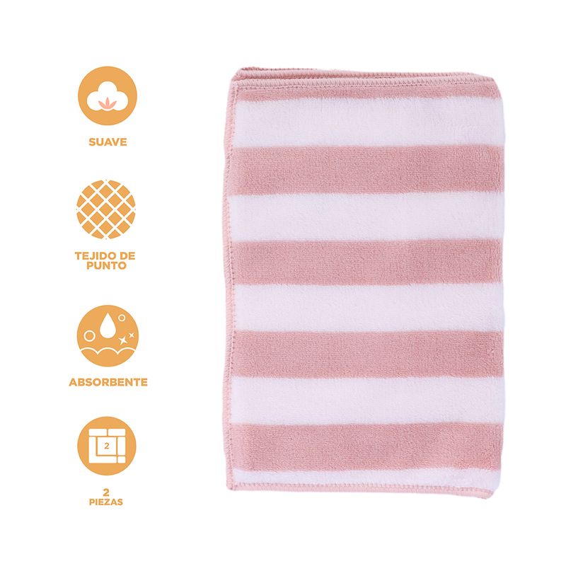 Toalla-de-ba-o-infantil-polar-rayada-50x25-cm-miniso-2-pzas-rosa-Miniso-3-12874