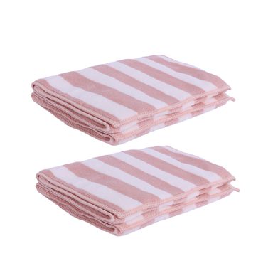 Toalla de baño infantil polar rayada 50x25 cm miniso 2 pzas rosa - Miniso