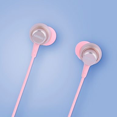 Audífonos metálicos stereo r3 rosa -  Miniso