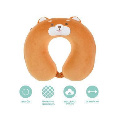 Almohada para viaje de espuma viscoelastica café shiba inu series -  Miniso