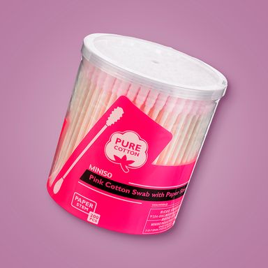Hisopos de algodón rosa 200 pzas - Miniso