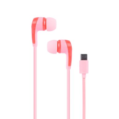 Audífonos con cable tipo c mod ebpe a60fc rojo y rosa miniso - Miniso