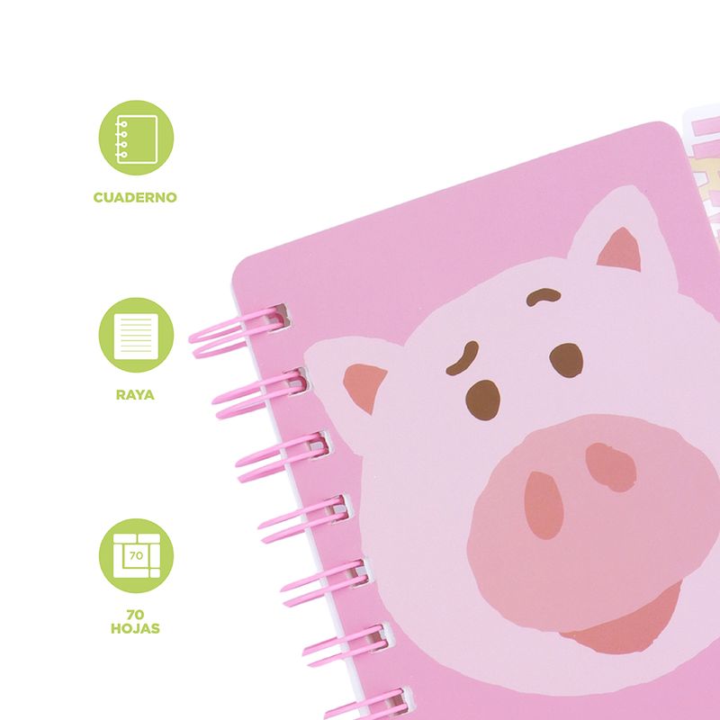 Libreta-en-espiral-con-marca-p-ginas-A7-toy-story-collection-de-hamm-70-hojas-Toy-Story-3-12668