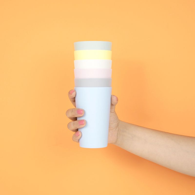 Paquete-de-vasos-ecol-gico-multicolor-6-pzs-blanco-celeste-lila-amarillo-plomo-verde-Miniso-5-2401