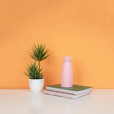 Tomatodo de vidrio estirable con cordón rosa 350ml - Miniso