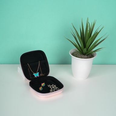 Organizador de viaje rectangular para accesorios digitales rosa -  Miniso