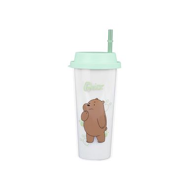 Vaso de plástico con sorbete grizzly 550 ml -  We Bare Bears