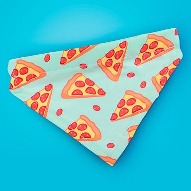 Bandana con diseño de comida pizza 22.5cm x 15.5cm -  Miniso
