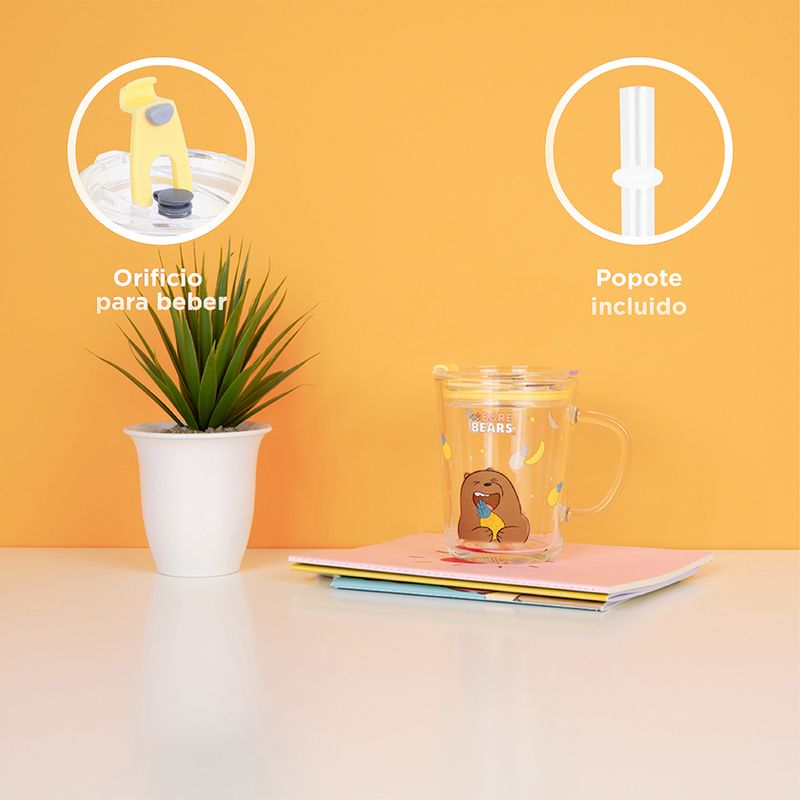 Vaso-de-vidrio-los-osos-escandalosos-colecci-n-5-0-con-sorbete-400ml-pardo-56x46cm-We-Bare-Bears-5-13411