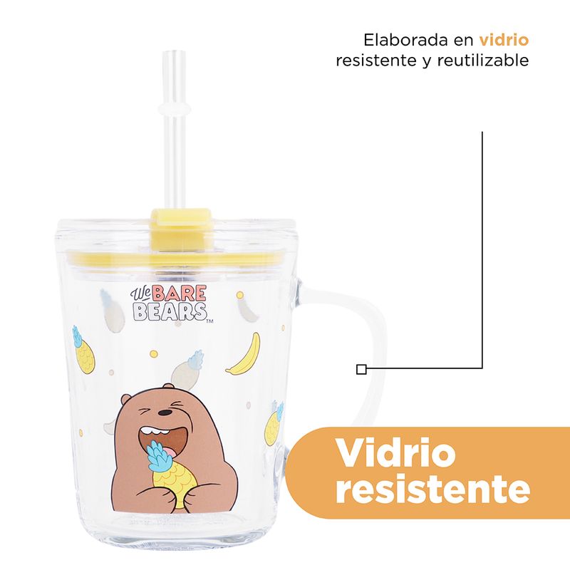 Vaso-de-vidrio-los-osos-escandalosos-colecci-n-5-0-con-sorbete-400ml-pardo-56x46cm-We-Bare-Bears-6-13411