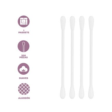 Hisopos de algodón verde 200pzs -  Miniso