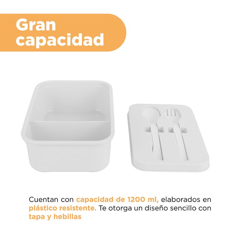 Taper para ensalada con separación pequeño naranja - Miniso