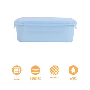 Taper para lunch rectangular de gran capacidad 1200 ml azul 56x46cm -  Miniso