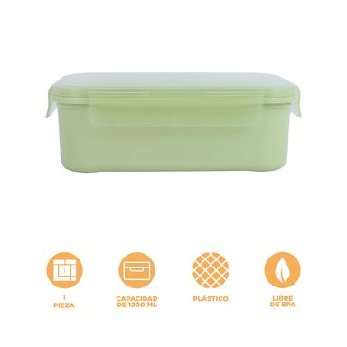 Taper para lunch rectangular de gran capacidad 1200 ml verde 56x46cm -  Miniso