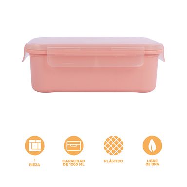 Taper para lunch rectangular de gran capacidad 1200 ml rosa 56x46cm -  Miniso