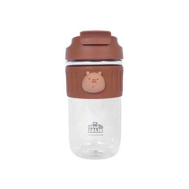 Tomatodo de plástico con sorbete y tapa de pico we bare bears collection pardo 650 ml -  We Bare Bears