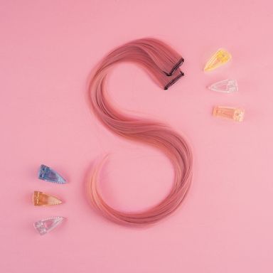 Extensiones de cabello coloridas para resaltar el cabello 55 cm 2 piezas naranja -  Miniso