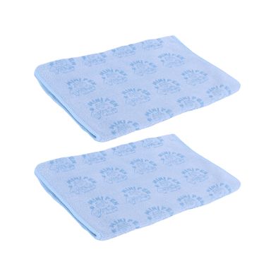 Toalla de baño infantil mini family colección safari 50x25 cm azul 2 pzas -  Miniso