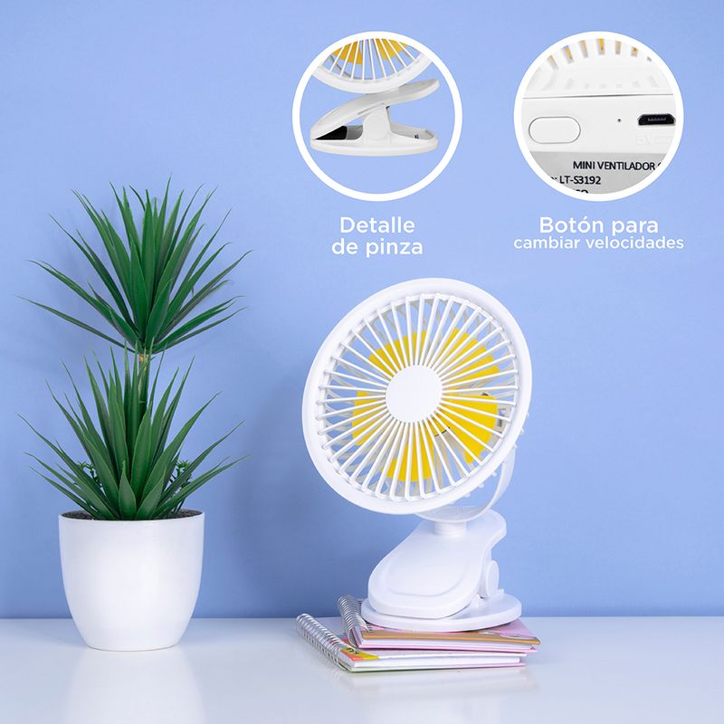 Mini-ventilador-de-escritorio-con-clip-1200-mah-miniso-blanco-Miniso-5-13274