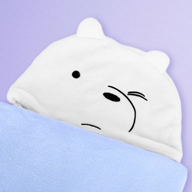 Manta con capucha contraste los osos escandalosos 5.0 polar azul -  Miniso