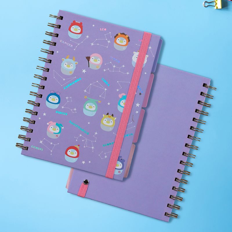 Libretas-y-cuadernos-12-signos-del-zodiaco-de-tapa-dura-de-p-ginas-de-colores-con-banda-80-hojas-21cm-mini-family-Miniso-2-13305