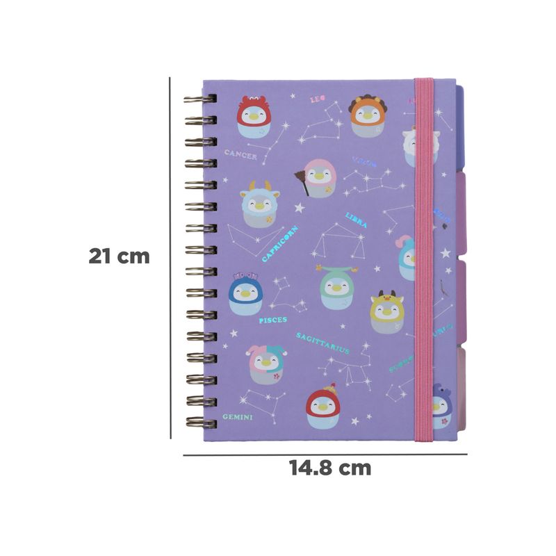 Libretas-y-cuadernos-12-signos-del-zodiaco-de-tapa-dura-de-p-ginas-de-colores-con-banda-80-hojas-21cm-mini-family-Miniso-6-13305