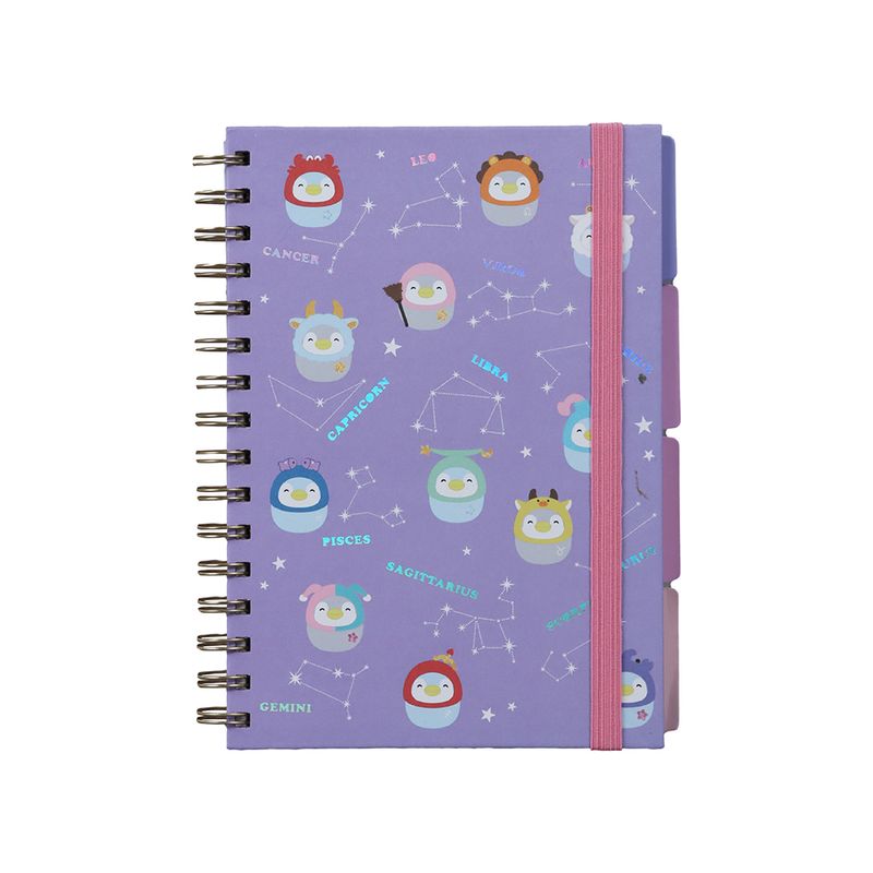 Libretas-y-cuadernos-12-signos-del-zodiaco-de-tapa-dura-de-p-ginas-de-colores-con-banda-80-hojas-21cm-mini-family-Miniso-1-13305