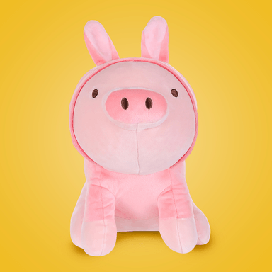 Peluche de cerdito rosa con capucha - Miniso