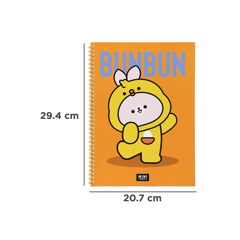 Libretas-y-cuadernos-A4-mini-family-animal-cosplay-series-bunbun-libro-de-alambre-100-hojas-Miniso-6-11595