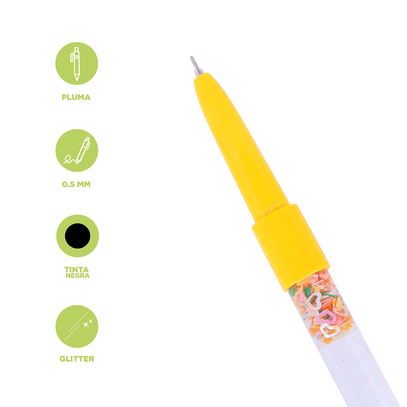 Lapicero-de-gel-con-cabeza-de-pvc-y-purpurina-de-la-serie-mini-family-0-5-mm-color-negro-17-3cm-Miniso-3-12840