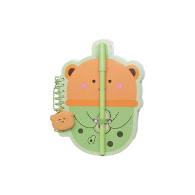 Cuaderno memo pad de espiral milk tea series de little bear 80 hojas -  Miniso