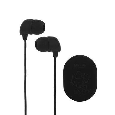Audífonos con estuche de almacenamiento ovalado hello kitty 2616 negro -  Sanrio