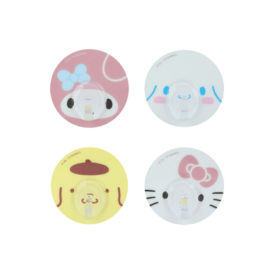 Ganchos adhesivos redondos personajes sanrio 4 pzas 6cm -  Sanrio