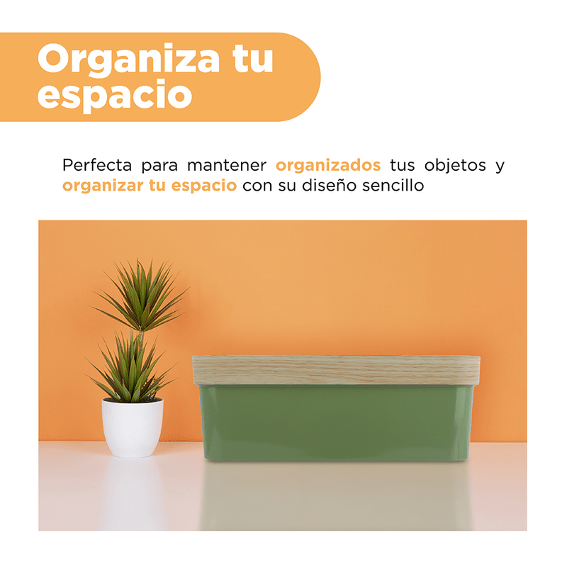Organizador-de-pl-stico-con-borde-de-dise-o-de-vetas-de-madera-verde-35x26x12-5cm-Miniso-5-13861