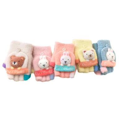 Guantes afelpados infantiles miniso con solapa conejito mix de colores - Miniso