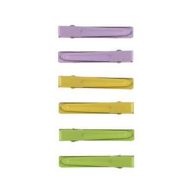 Pinzas para el cabello coloridas rectangulares 6 piezas de 6 cm -  Miniso
