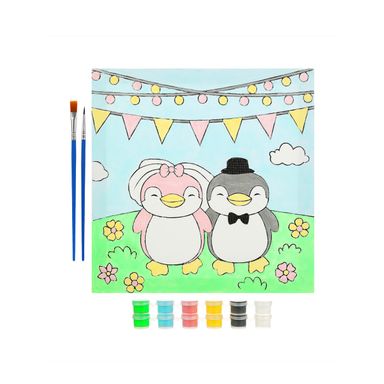 Set de pinturas para tablero pingüino de boda -  Miniso