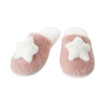 Pantuflas-para-mujer-de-peluche-talla-35-36-1-par-miniso-rosa-con-estrella-blanca-Miniso-1-11081