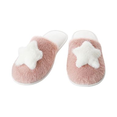 Pantuflas para mujer de peluche talla 35 - 36 1 par miniso rosa con estrella blanca -  Miniso
