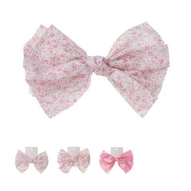 Broche para el cabello con moño diseño flores y corazones rosa -  Miniso