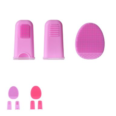 Juego de limpieza facial dedal y cepillo facial 3 piezas pink me - Miniso