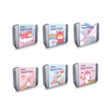Rompecabezas mini family unicornio series caja de hierro de 24 piezas 17.7cm x 12.7cm - Miniso