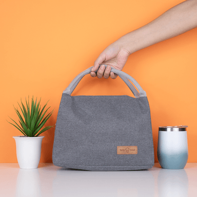 Lonchera de color solido de gran capacidad gris -  Miniso