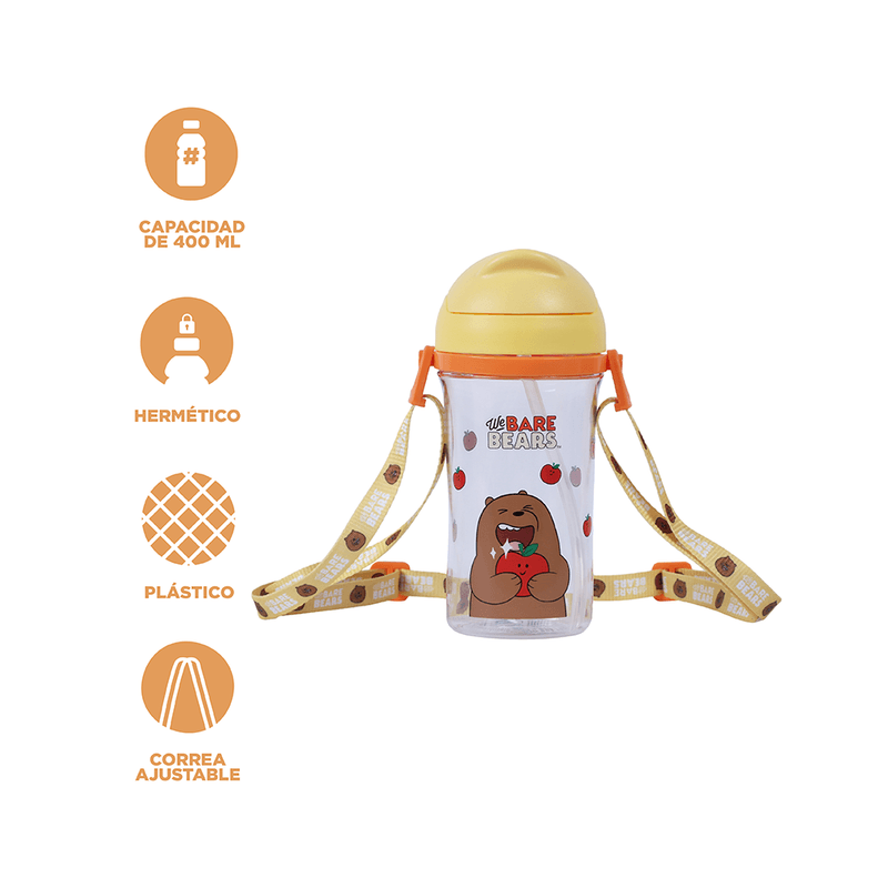 Tomatodo-de-plastico-we-bare-bears-collection-5-0-con-sorbete-y-correa-400-ml-pardo-amarillo-We-Bare-Bears-4-11899